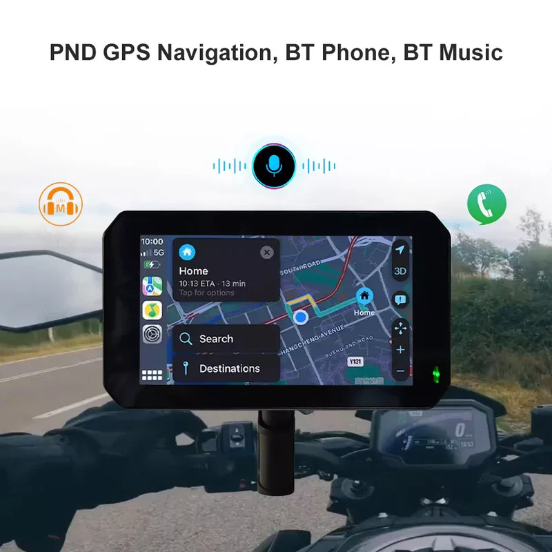 5" Portable CarPlay Motorcycle Camera Front&Rear Dash Cam - C5 - Image 3