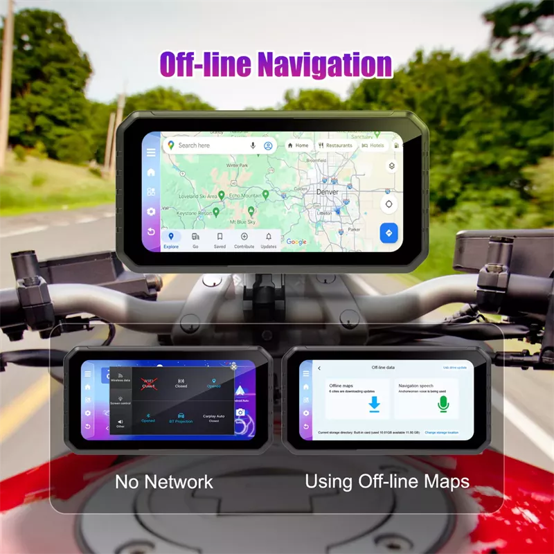 Motorcycle 6" GPS Dash Cam 1080P CarPlay/AA - C601 - Image 11