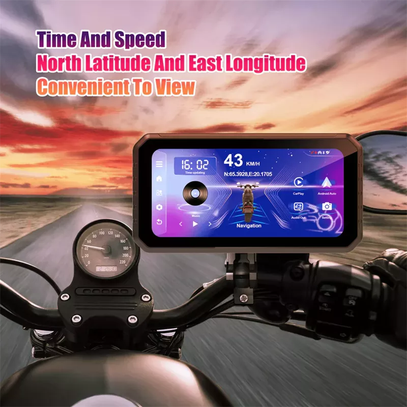 Motorcycle 6" GPS Dash Cam 1080P CarPlay/AA - C601 - Image 13